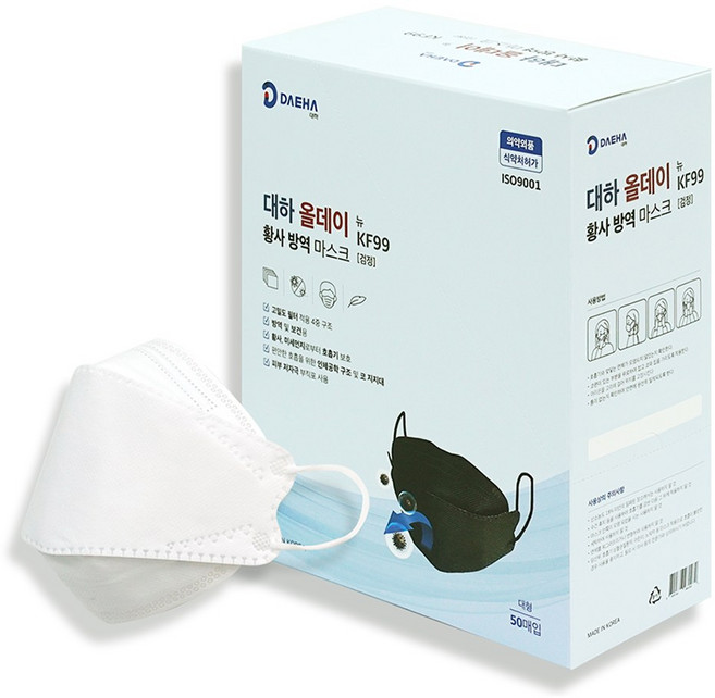 대하 올데이 황사방역 마스크 KF99, 50매입, 1개, 흰색