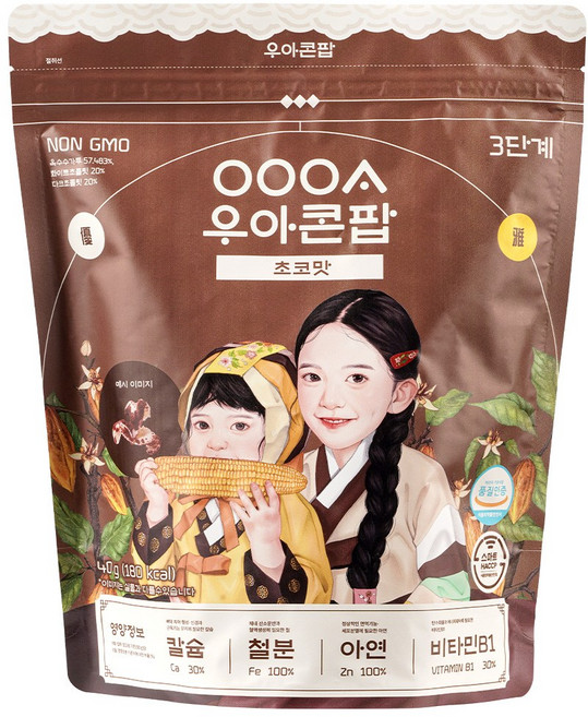 우아 콘팝, 5개, 40g, 초코맛