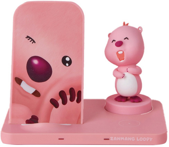 데이니즈 잔망루피 듀얼 고속 무선충전 거치대, 해삐 피규어, 1개