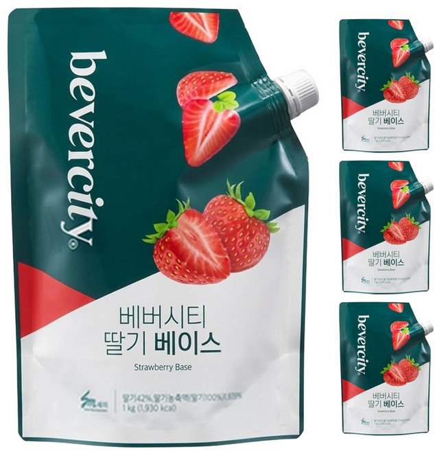 베버시티 딸기 베이스 1000g, 1kg, 4개