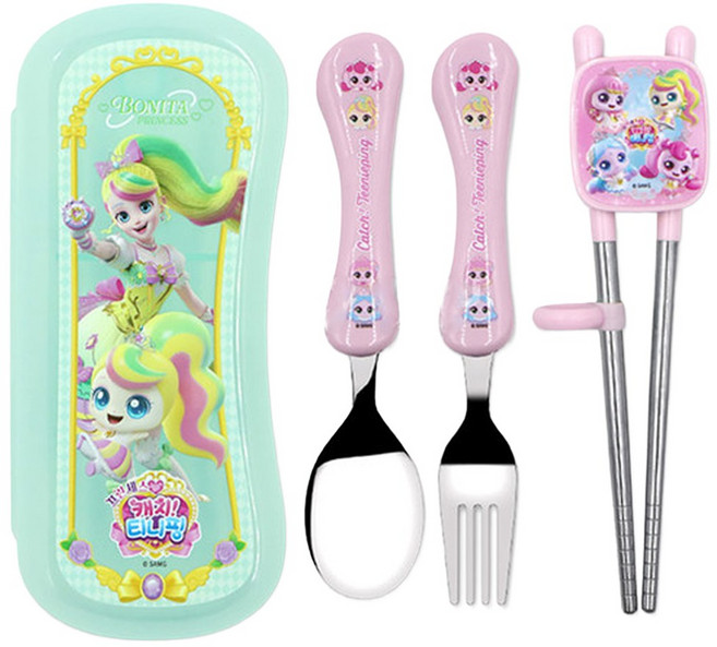 프린세스 캐치티니핑 풀커버 수저세트 교정젓가락 풀세트