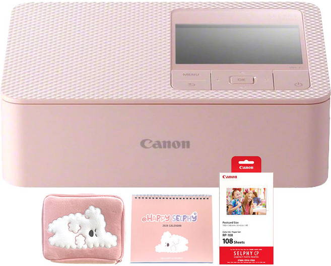 캐논 셀피 포토프린터 CP1500+ 인화지 108매 + 한정판 패키지 /WJK, 핑크, 핑크