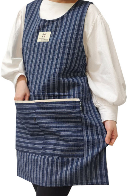 네꼬클럽 다롱이앞치마 지지미 보육교사 어린이집 요양보호사 사회복지사 까실이 여름앞치마, 네이비, 1개