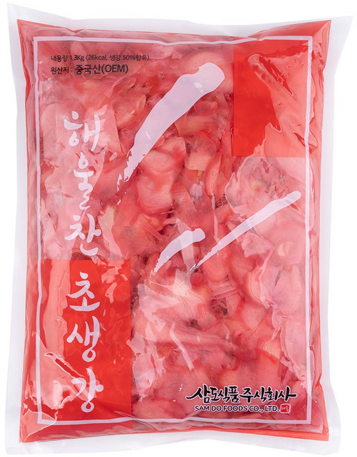 적초생강 1.3kg 해울찬 초생강 초절임 일식 반찬 백생강 생강절임, 1개