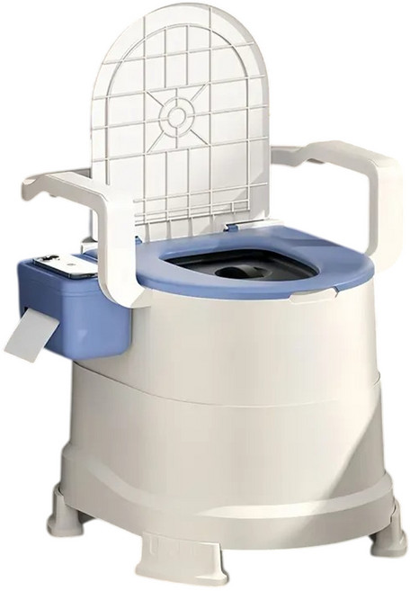 LIL 이동식 변기 어르신 간이 화장실 환자용 좌변기 PT400, 블루+화이트