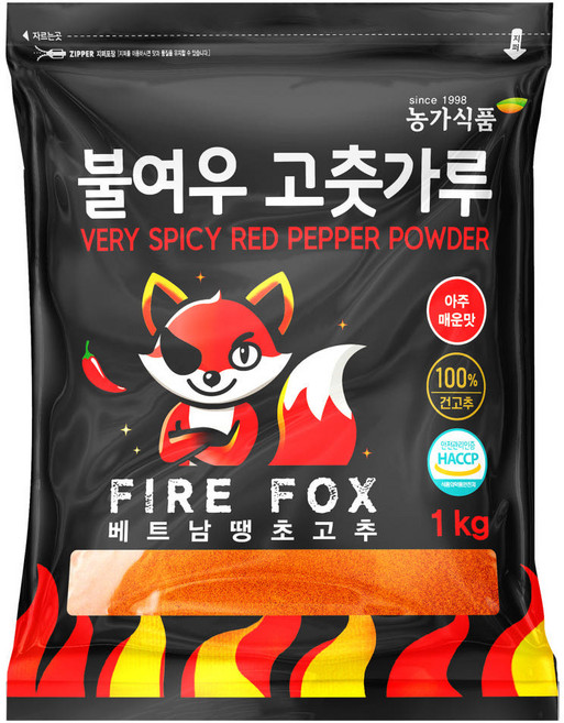 불여우 베트남 고운 땡초 아주매운 고춧가루 소스용, 1개, 1kg