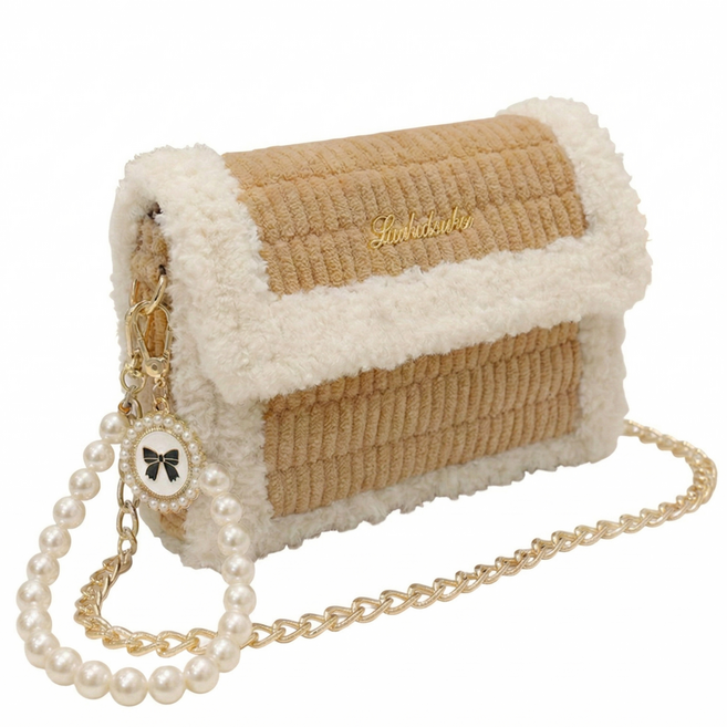 [영상제공] 샤샤벨 네트 공예 레터링키링백 가방 만들기 diy 재료 세트, 브라운, 1개