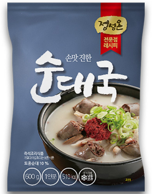 초원식품 정성온 순대국 냉동, 600g, 20개