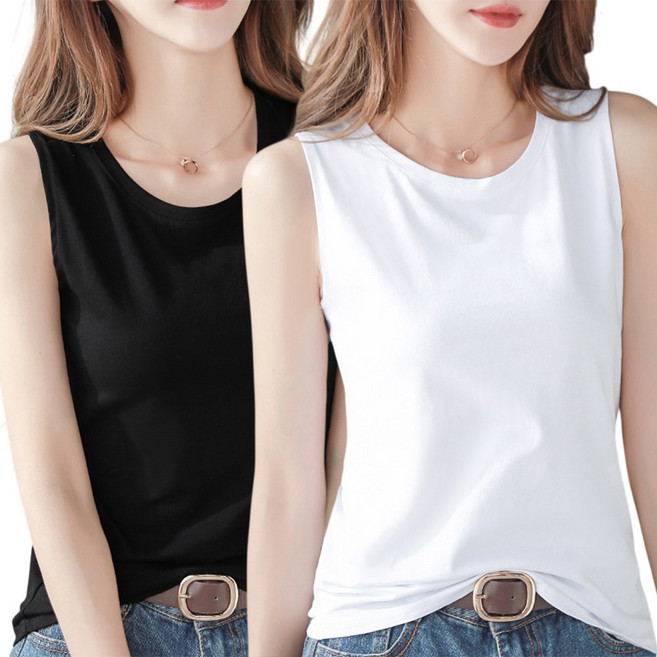 나바바 NT2405 여성 1+1 심플 데일리 민소매 나시 티셔츠