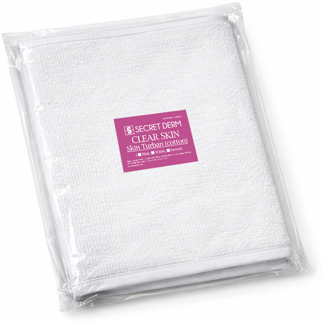 시크릿덤 국산 사각 터번 세안 헤어밴드 샤워 머리띠 피부터번 피부관리 면100%, 1개, 국산 흰색터번