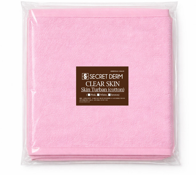 시크릿덤 국산 사각 터번 세안 헤어밴드 샤워 머리띠 피부터번 피부관리 면100%, 1개, 국산 핑크터번