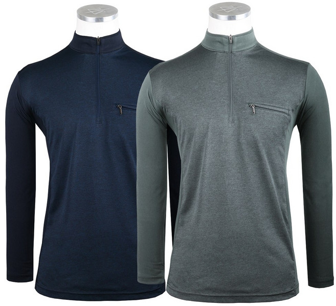 엔케이아울렛 [1+1]C-윈드229배색집업긴팔티 남성 반집업 가슴포켓 신축성 긴팔 티셔츠 등산복 작업복 빅사이즈