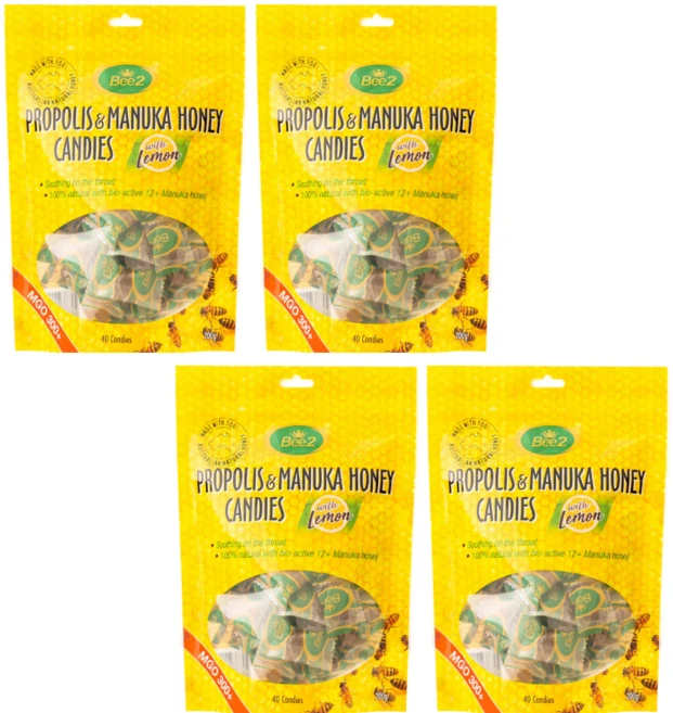 호주 Bee2 프로폴리스&마누카 허니 캔디 Propolis & Manuka Honey Candies, 4개 - 쿠팡