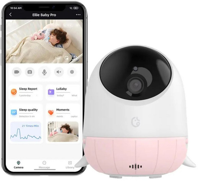 [엘리] AI 스마트 아기모니터 베이비캠 아기홈캠 출산선물, Ellie 핑크, 1개