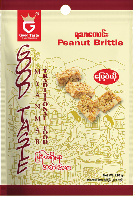 Peanut Brittle 땅콩강정 땅콩80% 천연재료 수제강정 개별포장 미얀마, 2개, 210g
