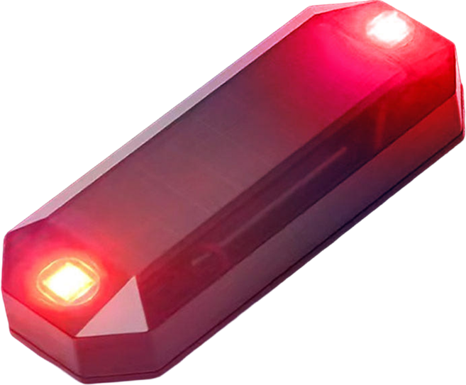 태양열 LED 경고등 MINI 자동차량 오토바이크 자전거, 레드LED, 1개