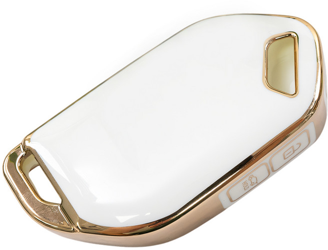 바이어블 기아 호환 자동차 tpu 스마트키 키케이스 키홀더, 기아 4버튼 TA69_화이트골드