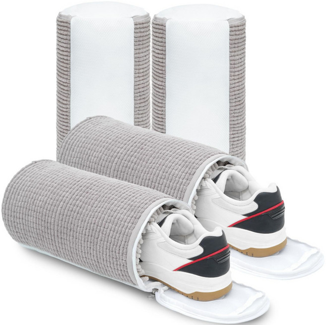 이즈 신발 운동화 세탁망 극세사 분리형 빨래망 2개, 그레이, 1세트