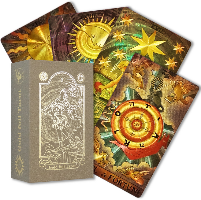 라이더 웨이트 타로카드 유니버셜 특별판 금박 디자인 +설명서, Golden Floral, 1개
