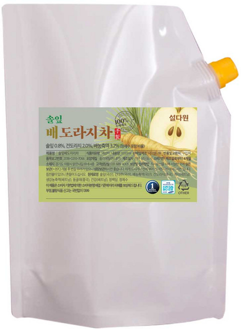 국산 수제 솔잎 배도라지차 푹 고아만든 수제차 카페납품, 1개, 1개입, 1L