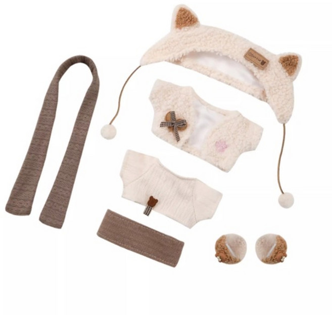 지오몽 20cm 인형 옷 후리스 세트 무속성 아이돌 솜 인형옷 입히기 의상, 1개