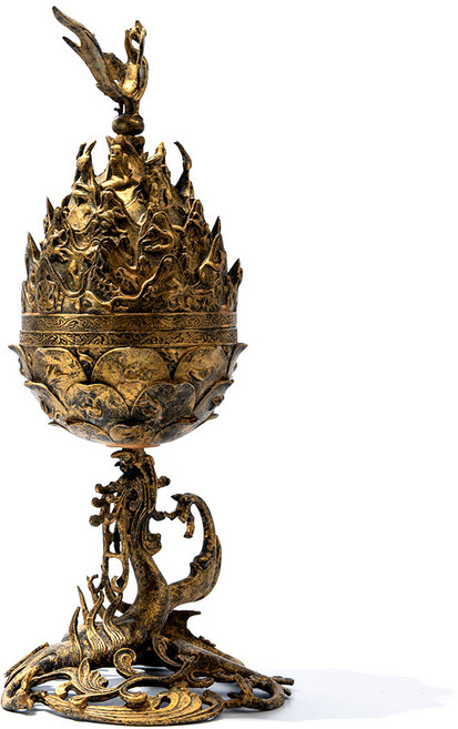 [여진불교] 국가무형문화재제작 백제청동금동대향로 부여 박물관굿즈 문화재굿즈 국립중앙박물관 외국인 선물공예품 38cm(대), 1개, 엔틱골드