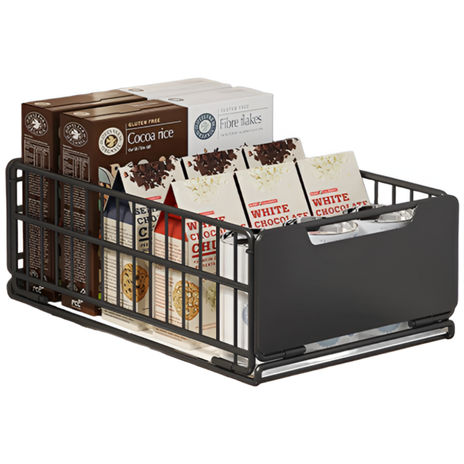 가려거든 무타공 슬라이딩 선반 양념통 18cm높이, 블랙, 1개