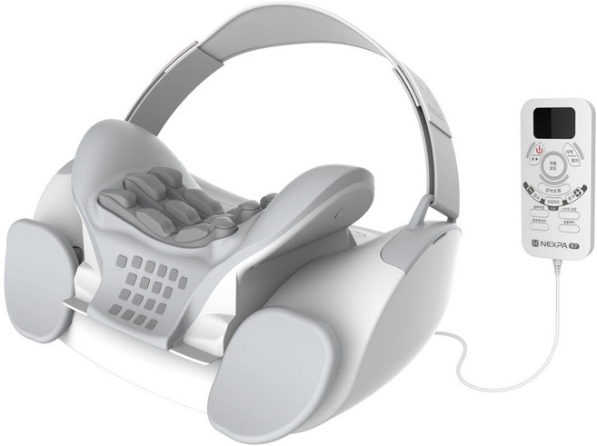 나인닷 넥스파 목 어깨 마사지기 홈케어 경추 일자목 거북목 뒷목 안마기, 화이트, 1개