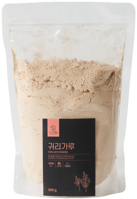느으림 건강하게 두 번 볶은 귀리가루, 3개, 500g