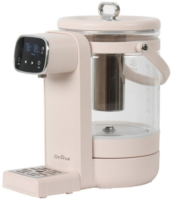 자동 출수형 원터치 전기 내열유리 티포트 보온 분유포트 티 메이커 약탕기 2.5리터, 모던화이트