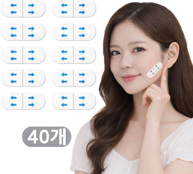 랑스핏 윤곽 팔자주름 페이스 브이 리프팅 테이프, 40개, 투명