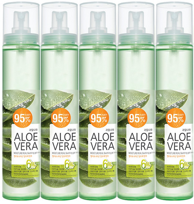 과일나라 알로에베라 모이스처 리얼 수딩젤 미스트, 125ml, 5개