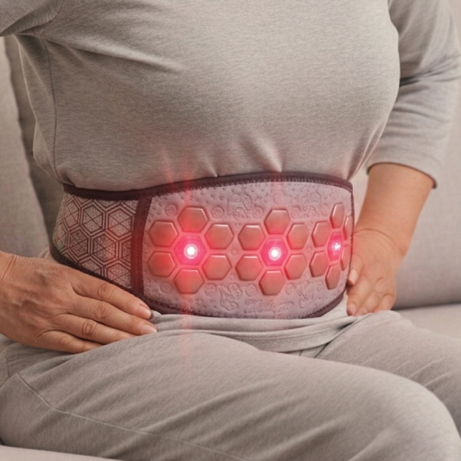 웰스파 세라믹 근적외선 온열복대 충전식 허리 벨트 원적외선 찜질기 대용량형, 기본세트(복대+배터리+충전기)