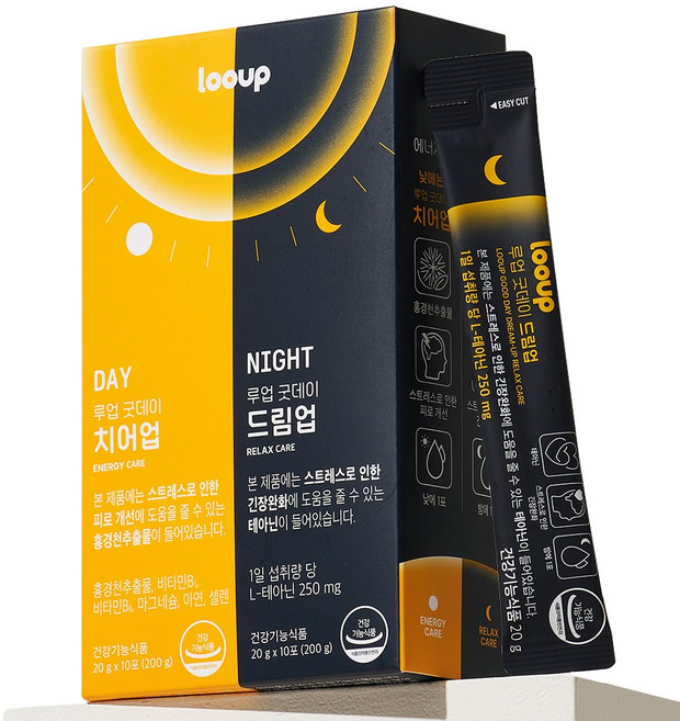 루업 굿데이 세트 액상 홍경천 L테아닌 스트레스 피로개선 긴장 완화 마그네슘 비타민B 함유 1box(20포), 20개, 20g