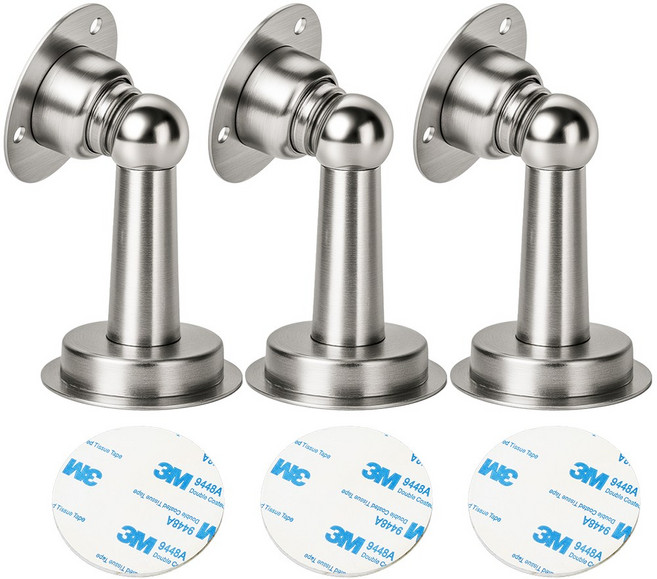 3개세트 무타공 자석 도어스토퍼 3M 문닫힘 방지 고정용, 3개