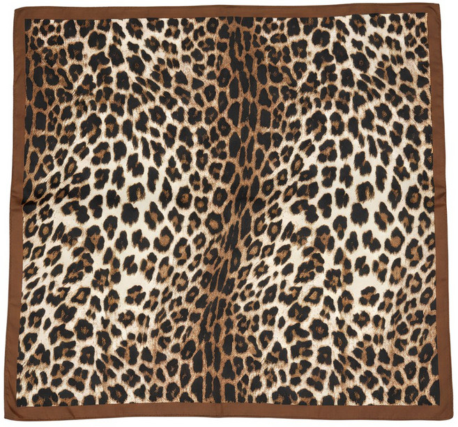 디망 호피 레오파드 실크느낌 정사각 스카프
