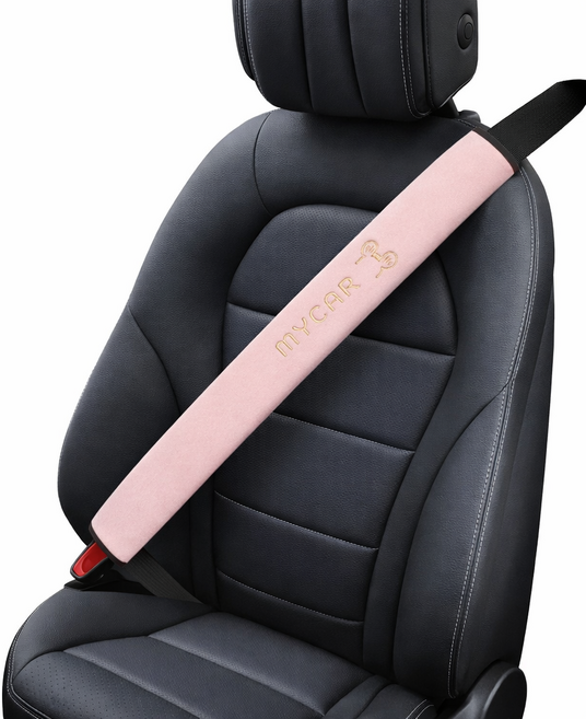 도다인몰 롱사이즈 50cm 부드러운 벨벳 안전벨트 커버, 2개, 핑크