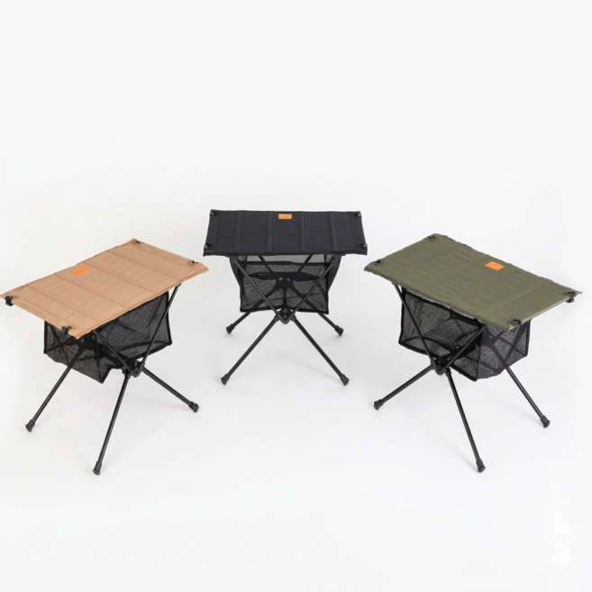 문고리닷컴 문캠핑 휴대용 접이식 경량테이블 파우치포함, 카키