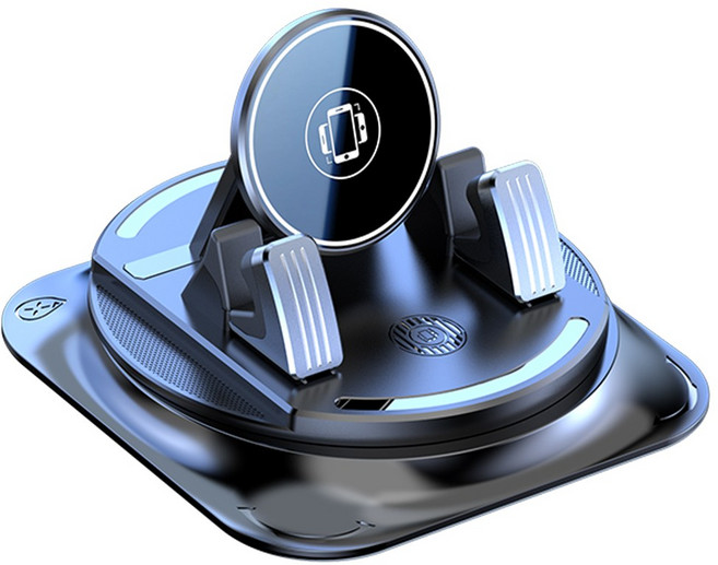 착스핀 360도회전 차량용 대시보드 핸드폰거치대 부착식 나노겔, 블랙, 1개