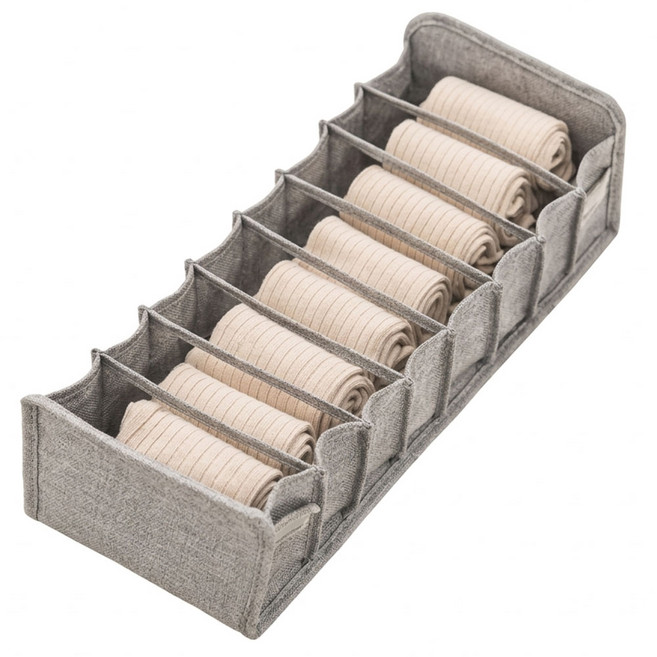 서랍용 속옷정리함 칸막이 양말보관 접이식 수납함, 그레이, 1개