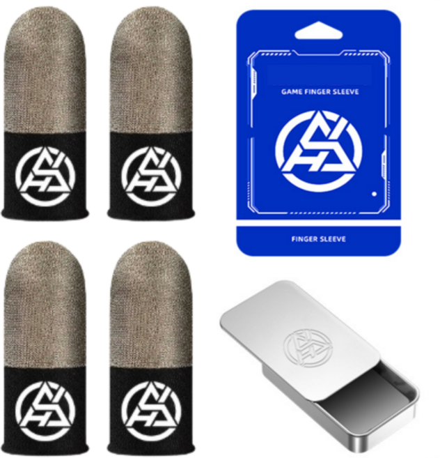 [정교한 컨트롤] 핸드폰 터치 게임용 게이밍 골무 고급형, 1세트, 그레이