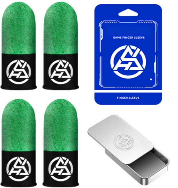 [정교한 컨트롤] 핸드폰 터치 게임용 게이밍 골무 고급형, 1세트, 그린