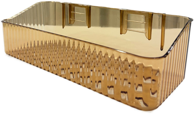 피크플로우 무타공 접착식 일자 욕실선반 정리대 2개, 투명 옐로우