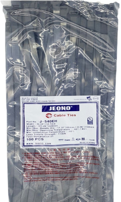 국내생산 전오전기 케이블 타이 백색 흑색 전선정리 선정리 케이블정리 100MM 140MM 200MM 270MM 300MM 370MM 450MM 540MM 780MM 940MM, 1개