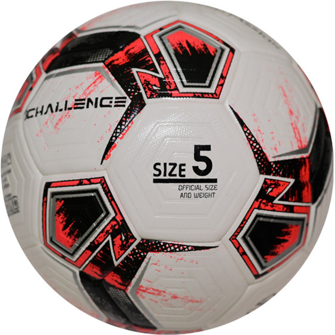 EURO PASSION (EPS) 챌린지 하이브리드 축구공 5호 프리미엄 핸드스티치 축구공 (레드블랙), 1개, 860013034450