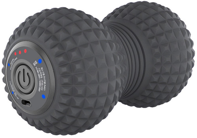 듀얼 마사지볼 진동 마사지 헬스 근육 회복 발목 종아리 대용량 배터리, 그레이, 1개