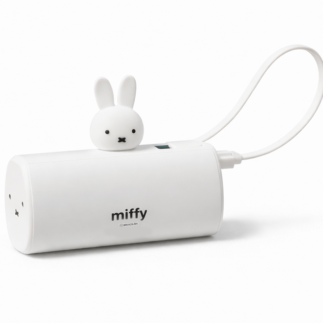 미피 피규어 2WAY 보조배터리, 화이트