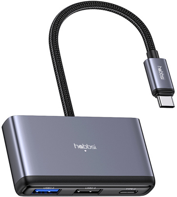 햅시 60W PD 충전 5포트 C타입 USB3.0 미니 멀티 허브 YMH5ATOM, 스페이스그레이, 1개