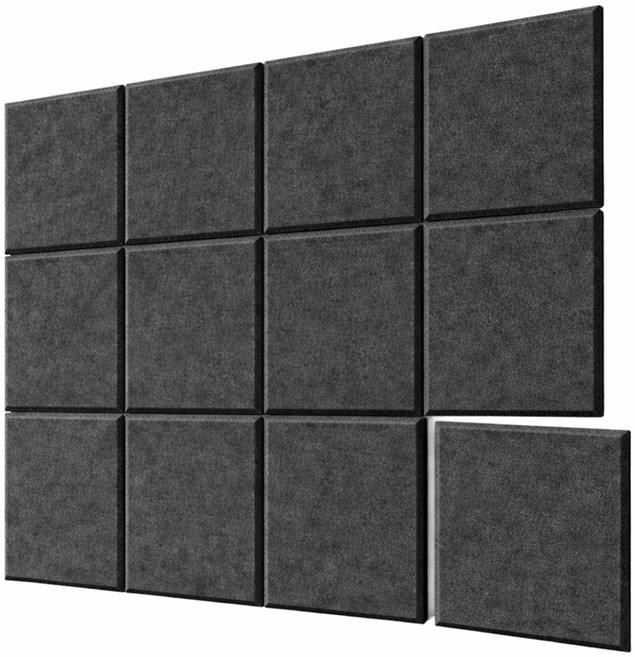 루메이크 현관문 벽에 붙이는 흡음재 흡음 시트지, 12개, 다크그레이