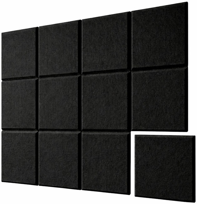 루메이크 현관문 벽에 붙이는 흡음재 흡음 시트지, 12개, 블랙